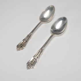 Pair of Wallace Sterling Silver Rococo Revival Spoons