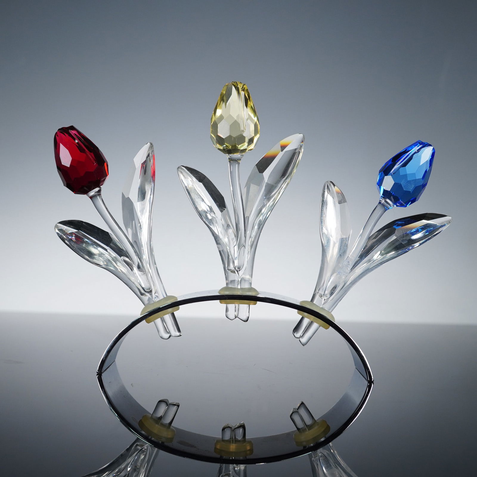 Swarovski Crystal Tulips Figurine Set with Mirrored Display Base (1 of 4)