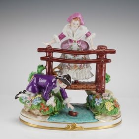 Sitzendorf Porcelain Figurine The Lost Shoe