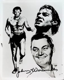 Johnny Weissmuller Signed Publicity Photograph as Tarzan