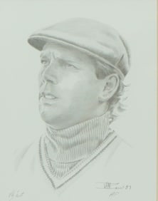 Van Zandt Artist Proof 'Portrait of Payne Stewart', Signed