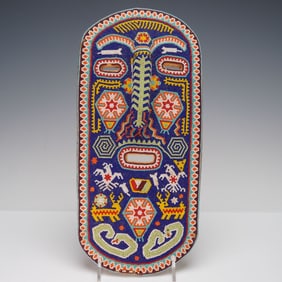 A Mexican Huichol Beaded Mask