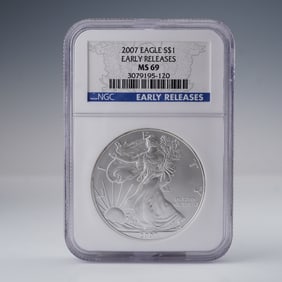 2007 American Eagle Silver Dollar MS69 Early Releases NGC Certified