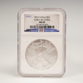 2010 American Silver Eagle Early Release Dollar Coin NGC Graded MS69