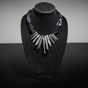 Artisan Statement Necklace with Banded Agate