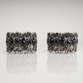 A Pair of Modern Costume Jewelry Stretch Bracelets