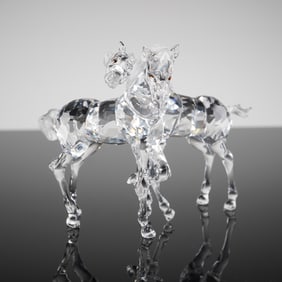 Swarovski Crystal Figurine Foals Playing Clear 627637