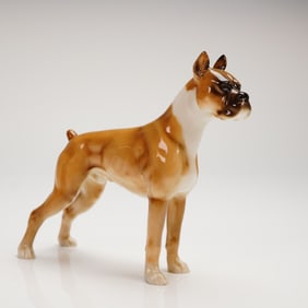 Hutschenreuther Glazed Porcelain Boxer Dog Figurine