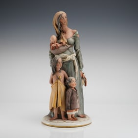 Giuseppe Cappe Italian Porcelain Figural Group of Mother and Children