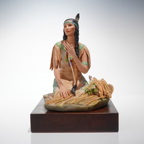 Cybis Porcelain Sculpture Onandaga Hiawatha with Display Base