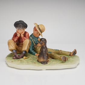Norman Rockwell Inspired Fall Disastrous Daring Figurine by Gorham
