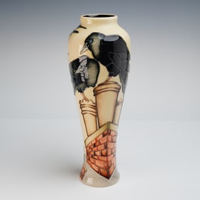 Moorcroft Pottery Limited Edition Jackdaw Vase Signed