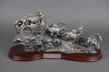 Michael Boyett Chilmark Ltd Ed Pewter Sculpture Flat Out For Red River