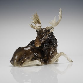Hutschenreuther Karl Tutter Porcelain Sculpture of a Reclining Moose