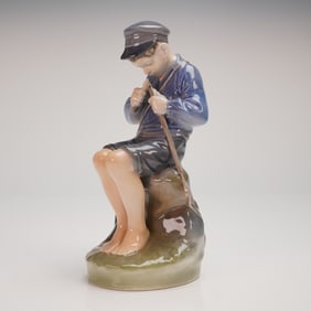 Royal Copenhagen Boy Whittling a Stick Porcelain Figurine Model 905