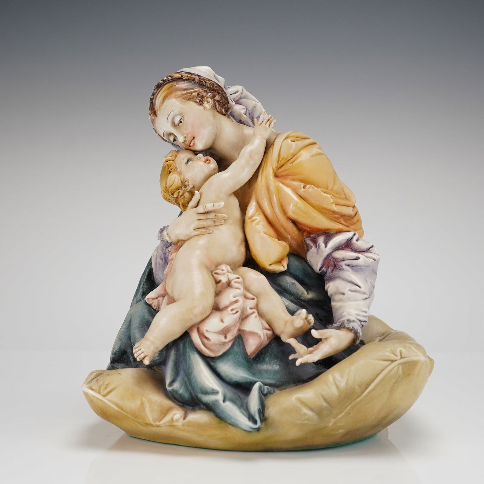 Antonio Borsato Italian Polychrome Ceramic Mother and Child Figurine (1 of 4)
