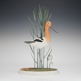 Limited Edition Matte American Avocet Wildlife Sculpture Signed Kaxmar