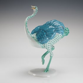Herend Ostrich Figurine, Fishnet, First Ed. E2001
