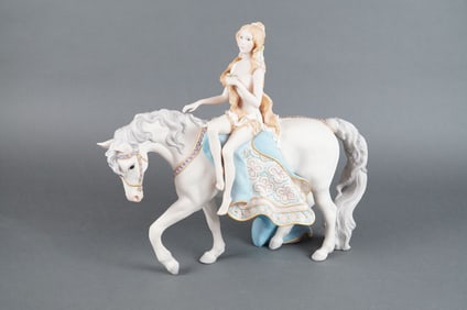 Cybis USA Matte Porcelain Figural Sculpture of Lady Godiva on Horseback
