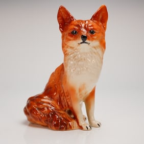 A Coopercraft Staffordshire England Glazed Pottery Fox Figurine