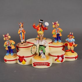 7pc Royal Doulton Bunnykins Figurines and Stand