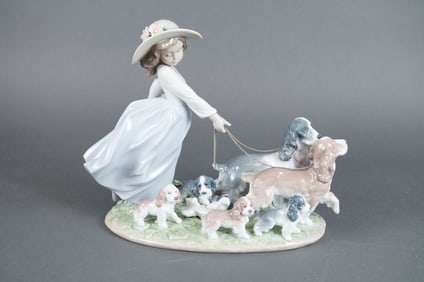 Lladro Puppy Parade Girl w/ Dogs Fig. Model 01006784 w/ Original Box