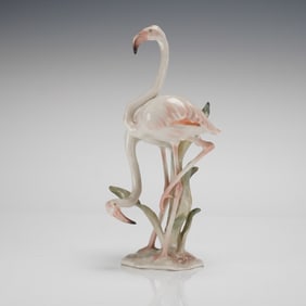 Hutschenreuther Pink Flamingo Porcelain Figural Sculpture Model 2234/3