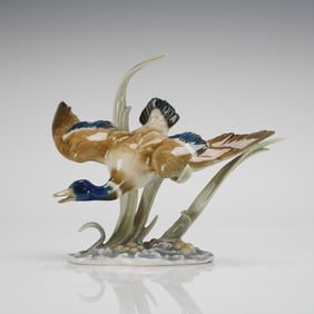 Hutschenreuther Porcelain Mallard Duck Bird Figurine by H. Achtziger