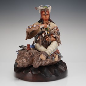 Cybis Porcelain Figural Sculpture of a Native American Chief