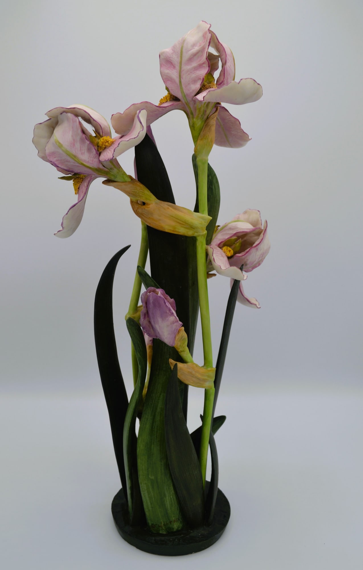 Cybis Porcelain Purple Iris Floral Sculpture, LE, 1963, Rare (1 of 6)