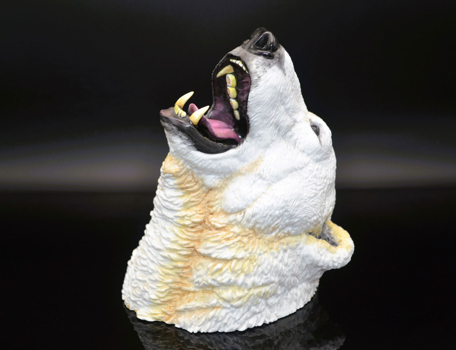 Connoisseur Porcelain Polar Bear Head Sculpture, Prototype Model, AP, Rare: Fine Bone China, Decorated, hand created, hand painted by the Artists of the Connoisseur Studio in the UK. Featuring the Polar Bear Head Sculpture, in Three Dimensional Form, for a Wall Mount. An AP P