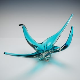 Chalet Artistic Glass Blue Centerpiece Bowl