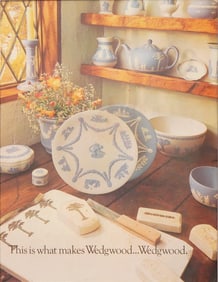 Vintage Framed Wedgwood Poster Featuring Jasperware Ceramics & Tools