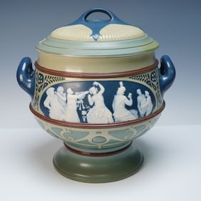Mettlach Villeroy & Boch Art Nouveau Phanolith Lidded Soup Tureen