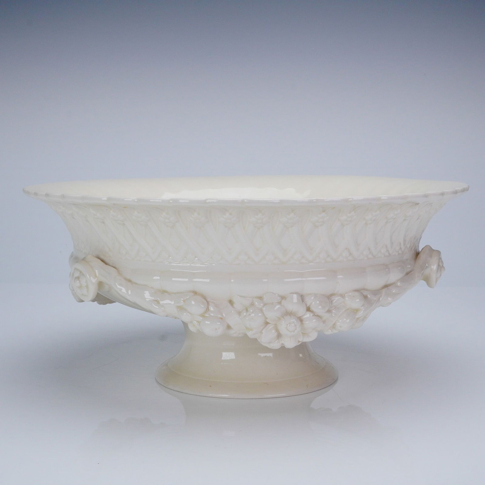 A Wedgwood Queensware Embossed Centerpiece Footed Bowl (1 of 6)
