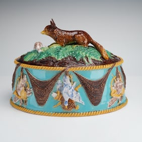 George Jones Majolica Tureen with Cover