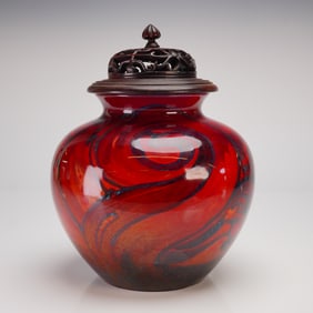 Royal Doulton by Charles Noke & Fred Allen Sung Flambe Lidded Vase