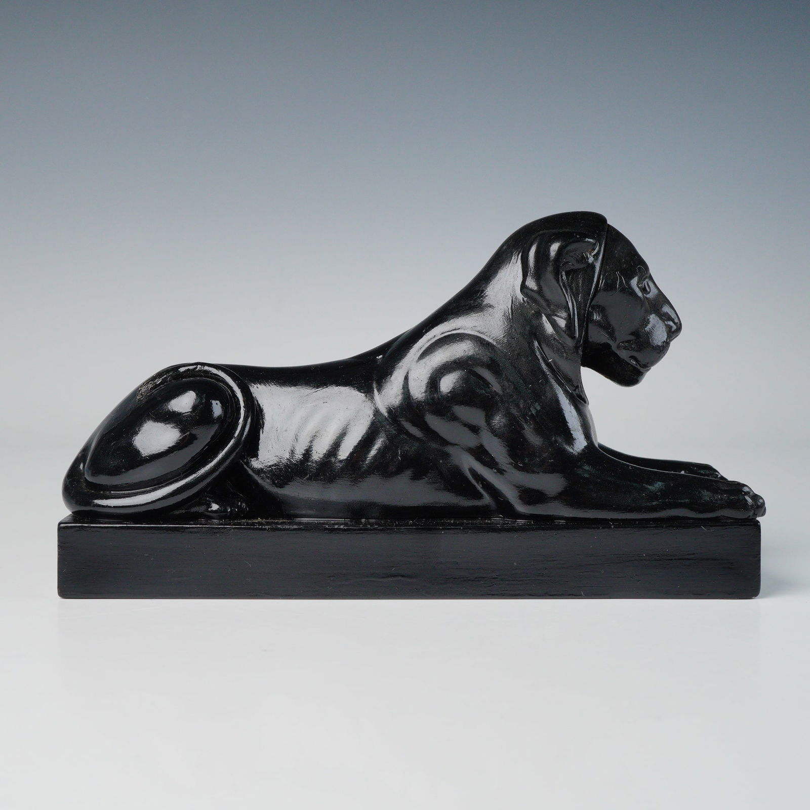 Wedgwood Etruria Black Ceramic Figurine, The Egyptian Lion (1 of 6)
