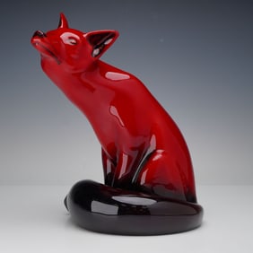 Royal Doulton by Charles Noke Flambe Figurine, Seated Fox