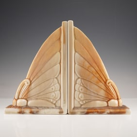 Pair of Wedgwood Art Deco Ceramic Wing-Form Bookends