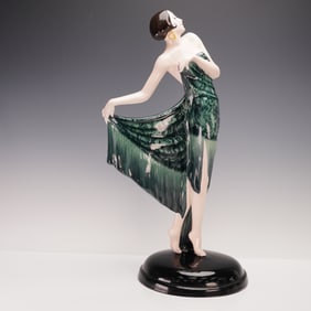 Goldscheider by Josef Lorenzl Art Deco Figure, Spanish Shawl