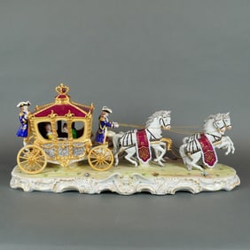 Scheibe-Alsbach Napoleon Royal Wedding Carriage Porcelain Figural Group