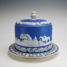 Wedgwood Blue Jasperware Dip Cake Dome with Under Plate