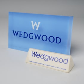 2pc Wedgwood Retail Display Plaque and Sign