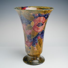 Large William Moorcroft Pottery Pomegranate Footed Vase