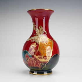 Bernard Moore Flambe Lusterware Vase with Orientalist Decoration