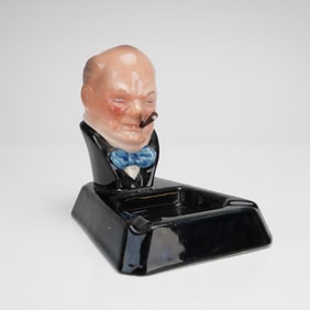 Vintage Winston Churchill Figural Ceramic Ashtray