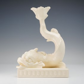 A Wedgwood Creamware Dolphin Candlestick