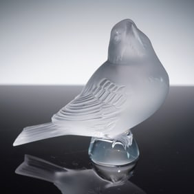 Lalique Crystal Figurine, Sparrow
