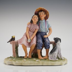 Gorham Norman Rockwell Spring Sweet Serenade Porcelain Figurine